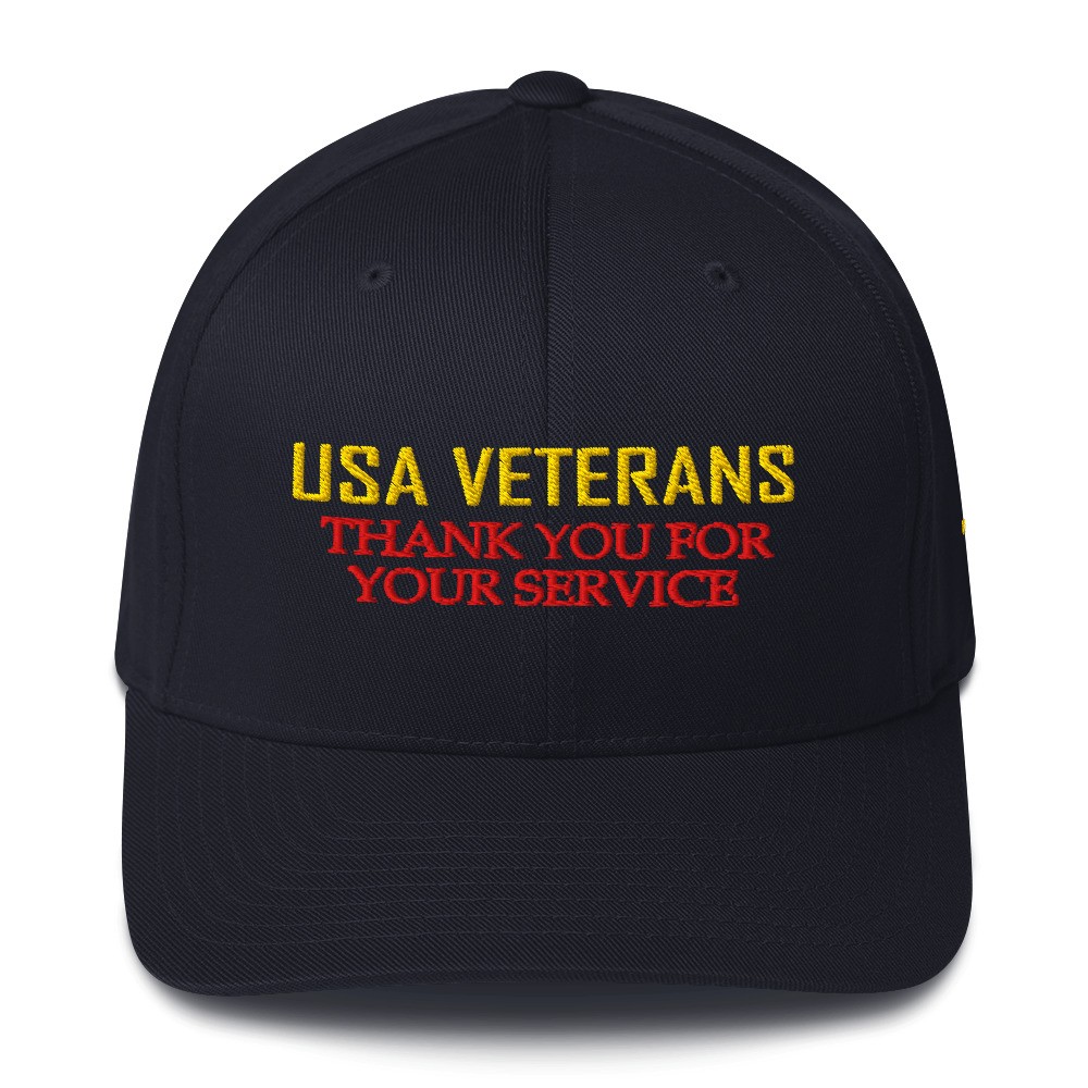 USA Veterans - Thank You for Your Service - Structured Twill Cap