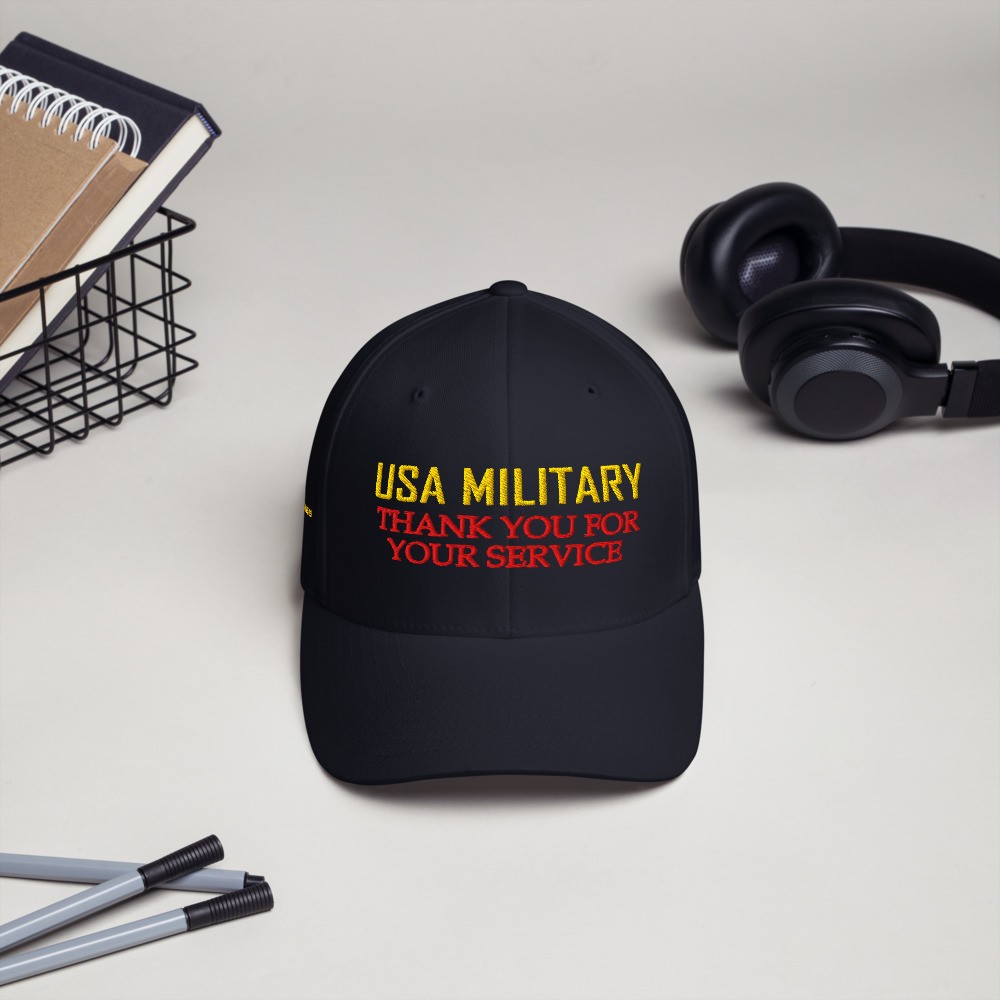 USA Military - Thank You for Your Service - Structured Twill Cap - with Bible Verse