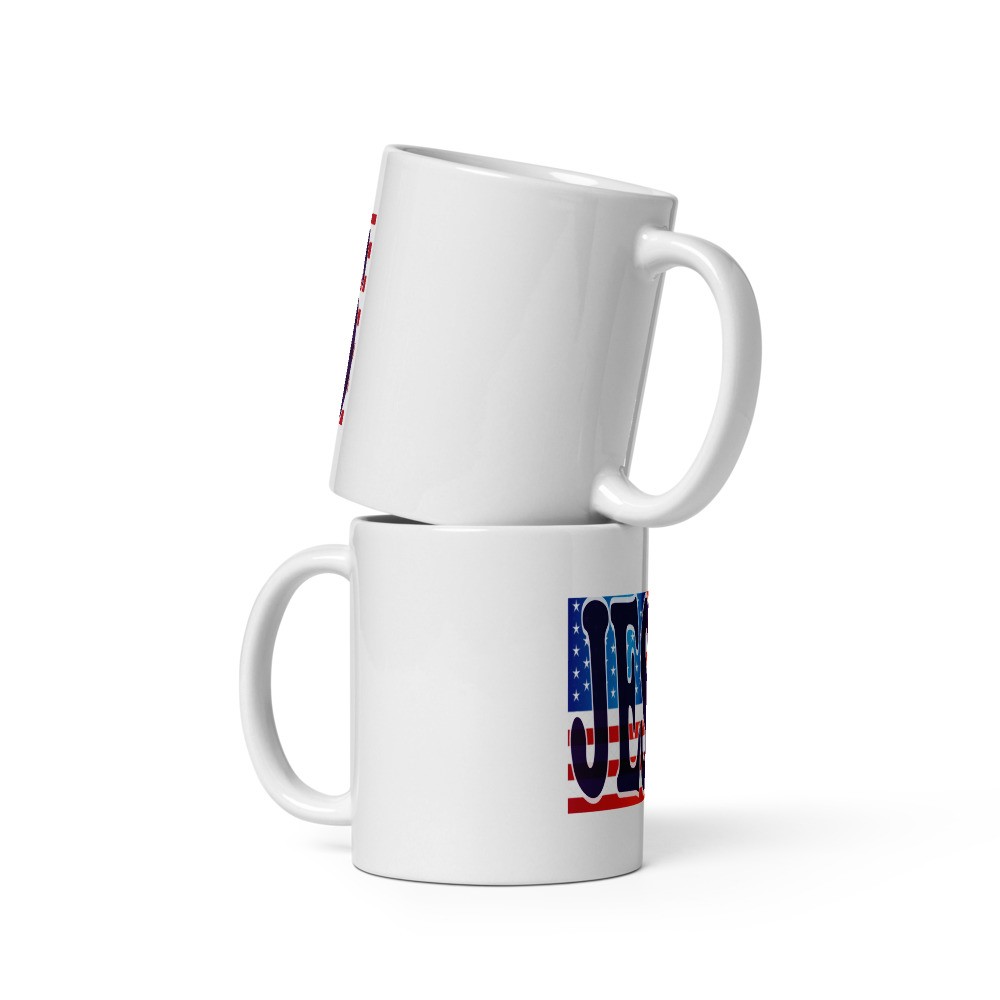 Jesus and The Flag - White Glossy Mug