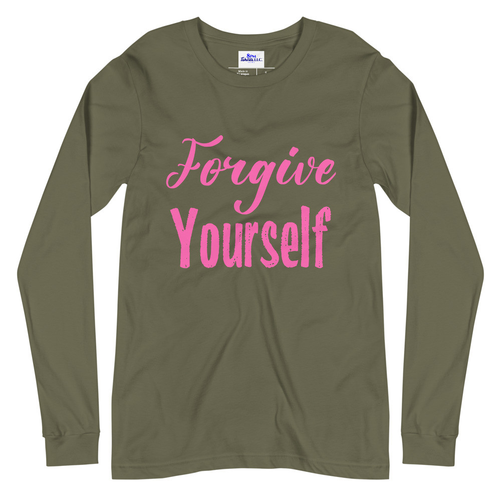 Forgive Yourself Military Green Long Sleeve Tee
