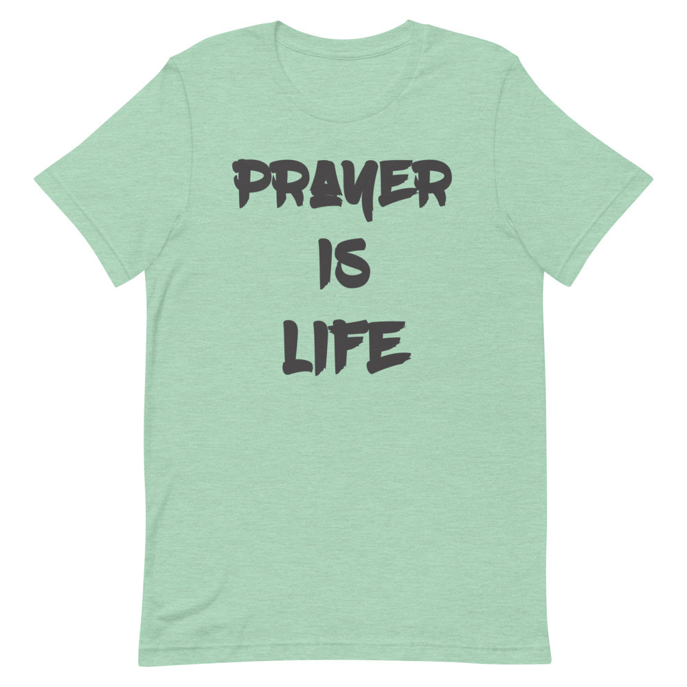 Prayer Is Life Heather Prism Mint Short Sleeve Tee