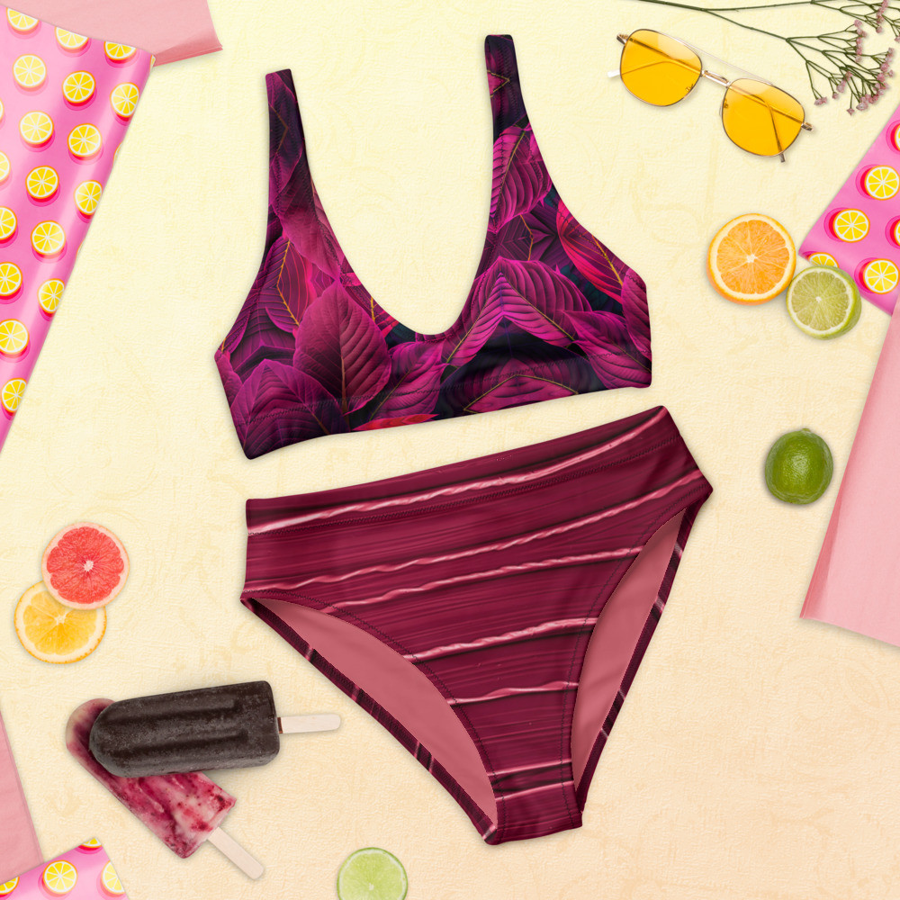 MAGENTA MIX - HIGH WAISTED BIKINI