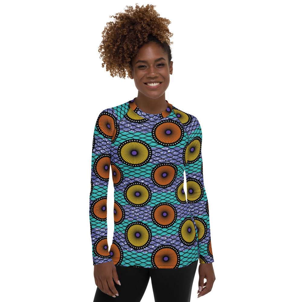 Women's Ankara Circles II Rash Guard