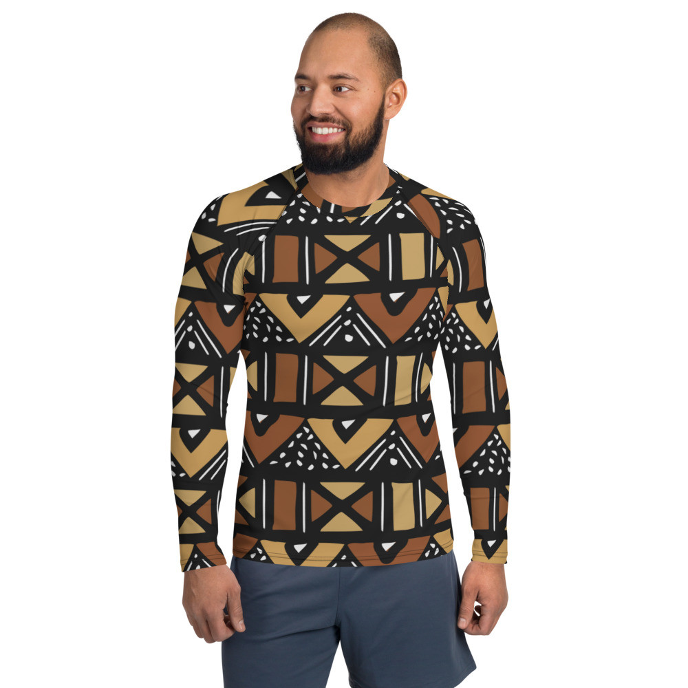 Men's Mud Cloth Inspired Rash Guard