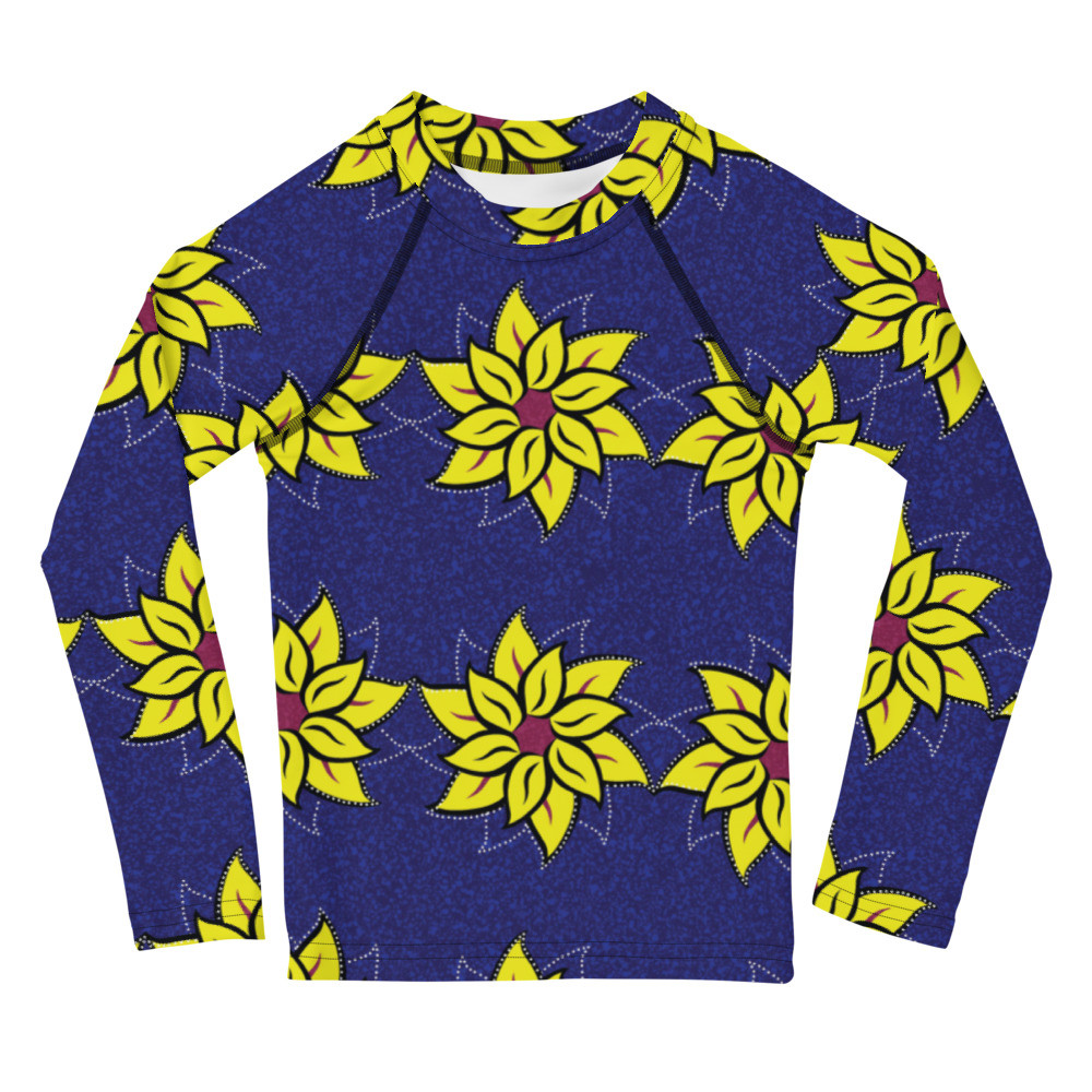 Kids Sunflowers Inspired Rash Guard