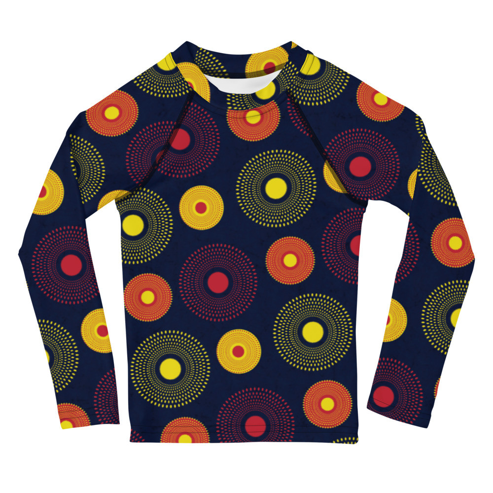 Kids Ankara Circles Rash Guard