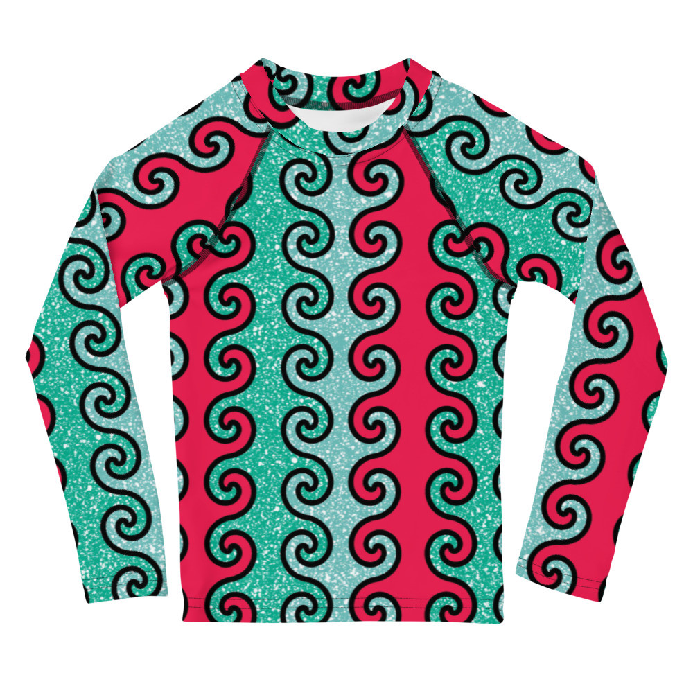 Kids Intertwined Curls  Rash Guard