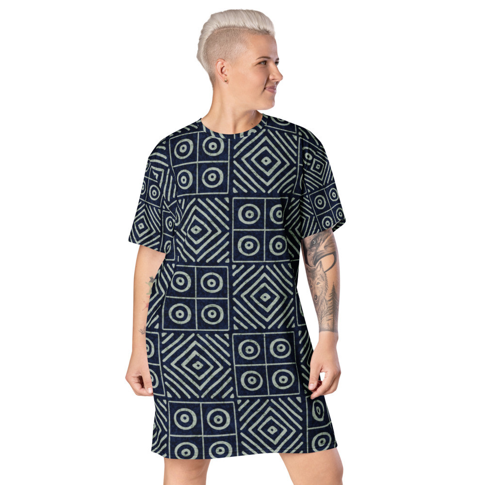 Adire T-shirt dress
