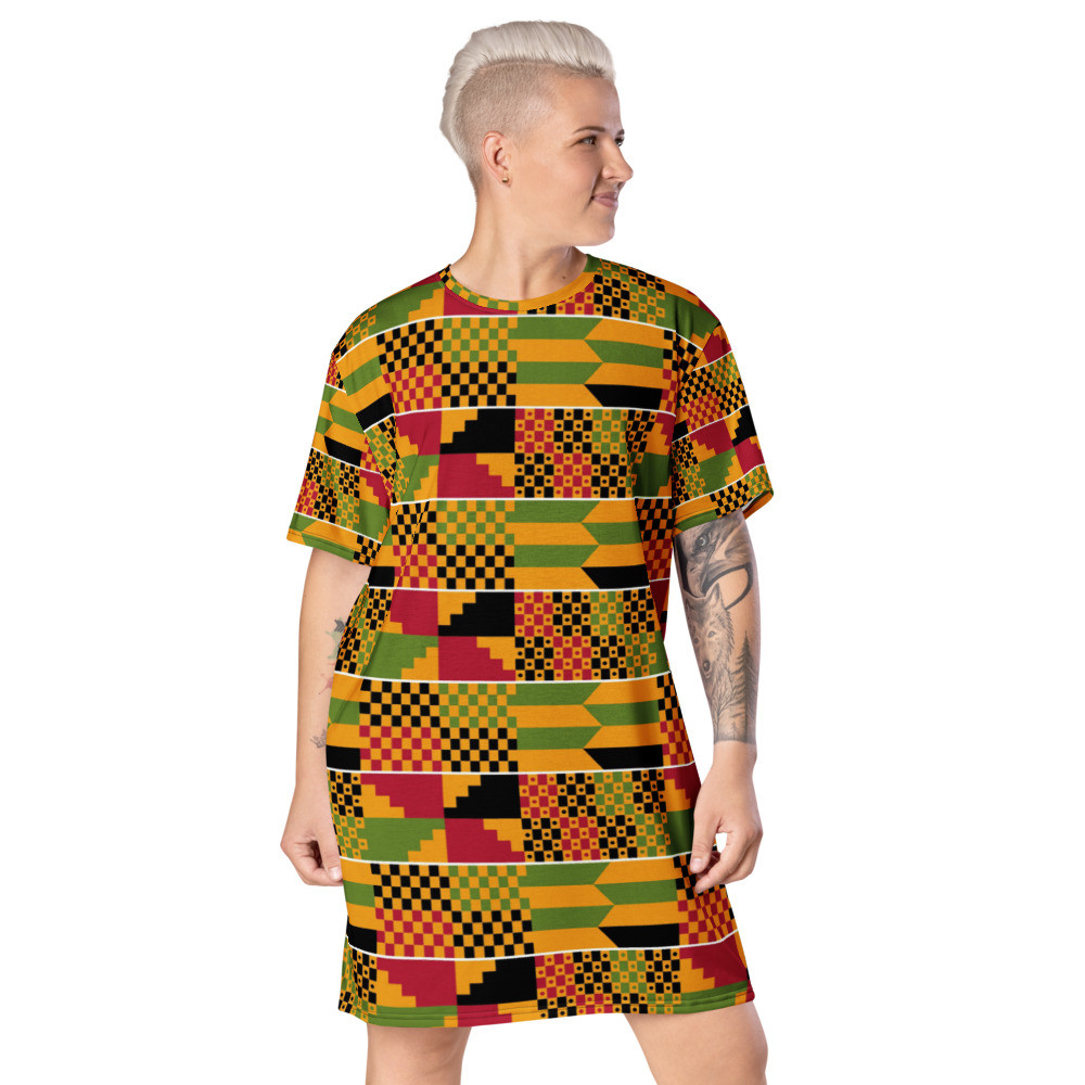 Kente T-shirt dress