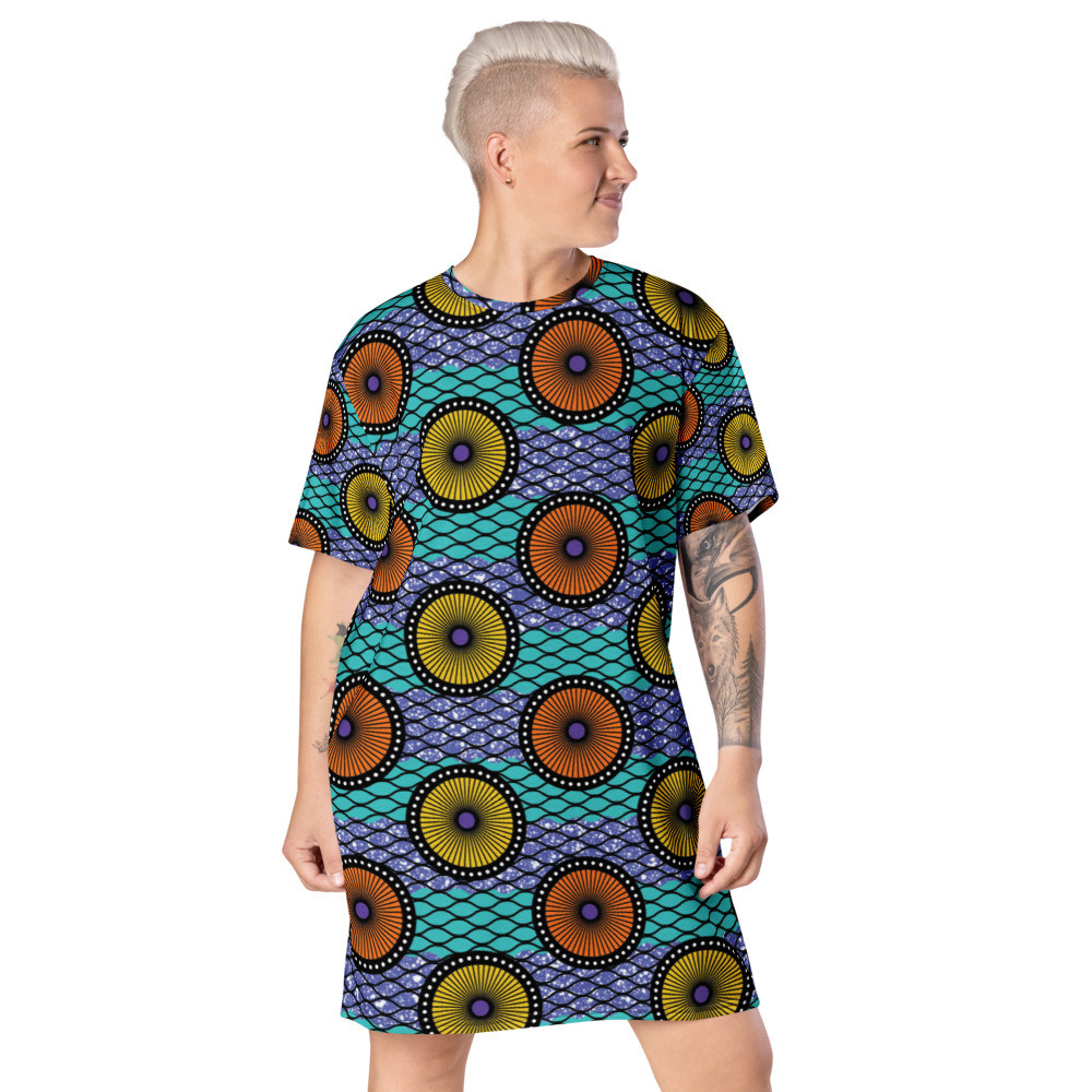 Ankara Circles II T-shirt dress