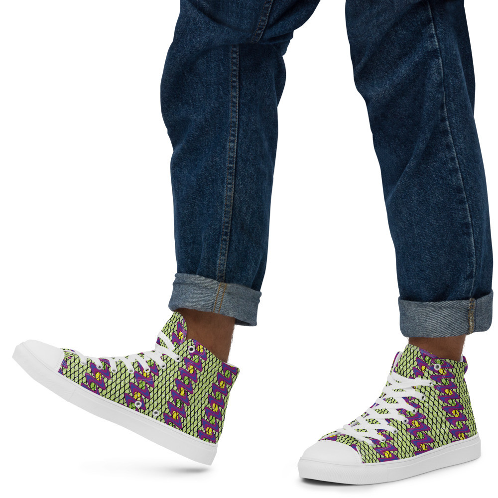 Men’s Fishnet Ladders Inspired high top canvas shoes
