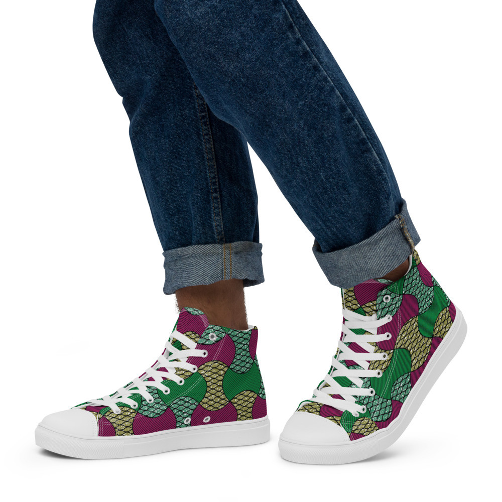 Men’s Partial Bows high top canvas shoes