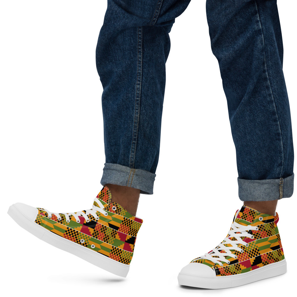 Men’s Kente high top canvas shoes