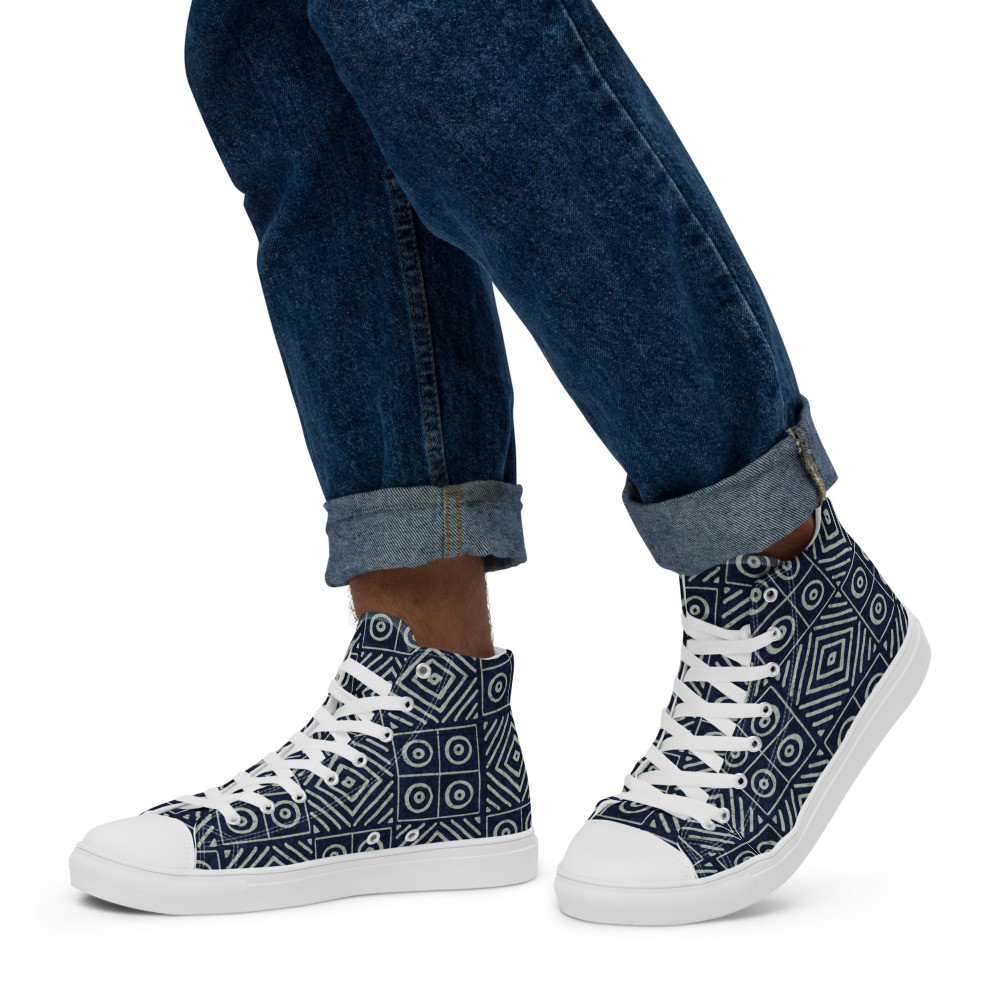 Men’s Adire high top canvas shoes