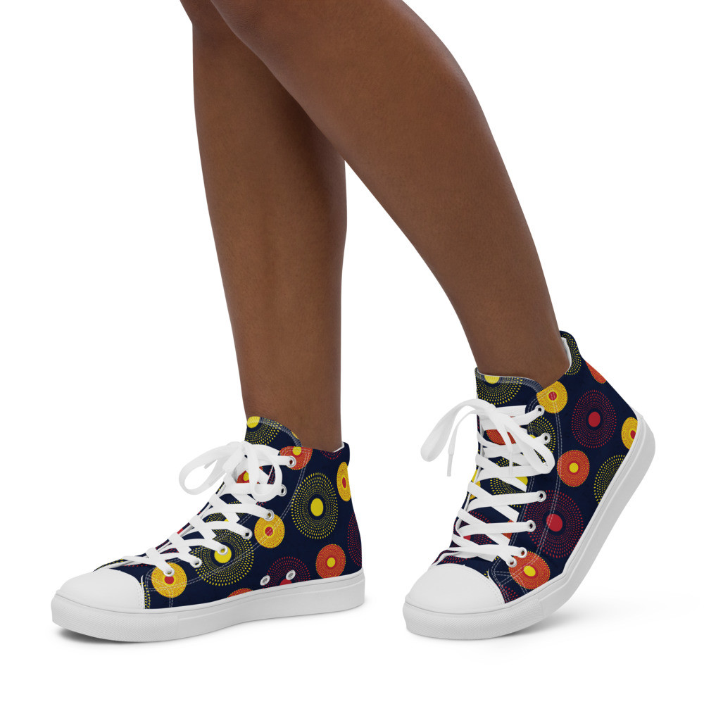 Women’s Ankara Circles high top canvas shoes