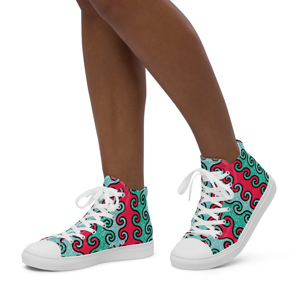 Women’s Intertwined Curls high top canvas shoes
