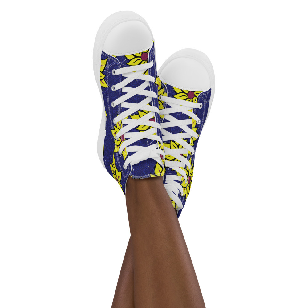 Women’s Sunflowers Inspired high top canvas shoes