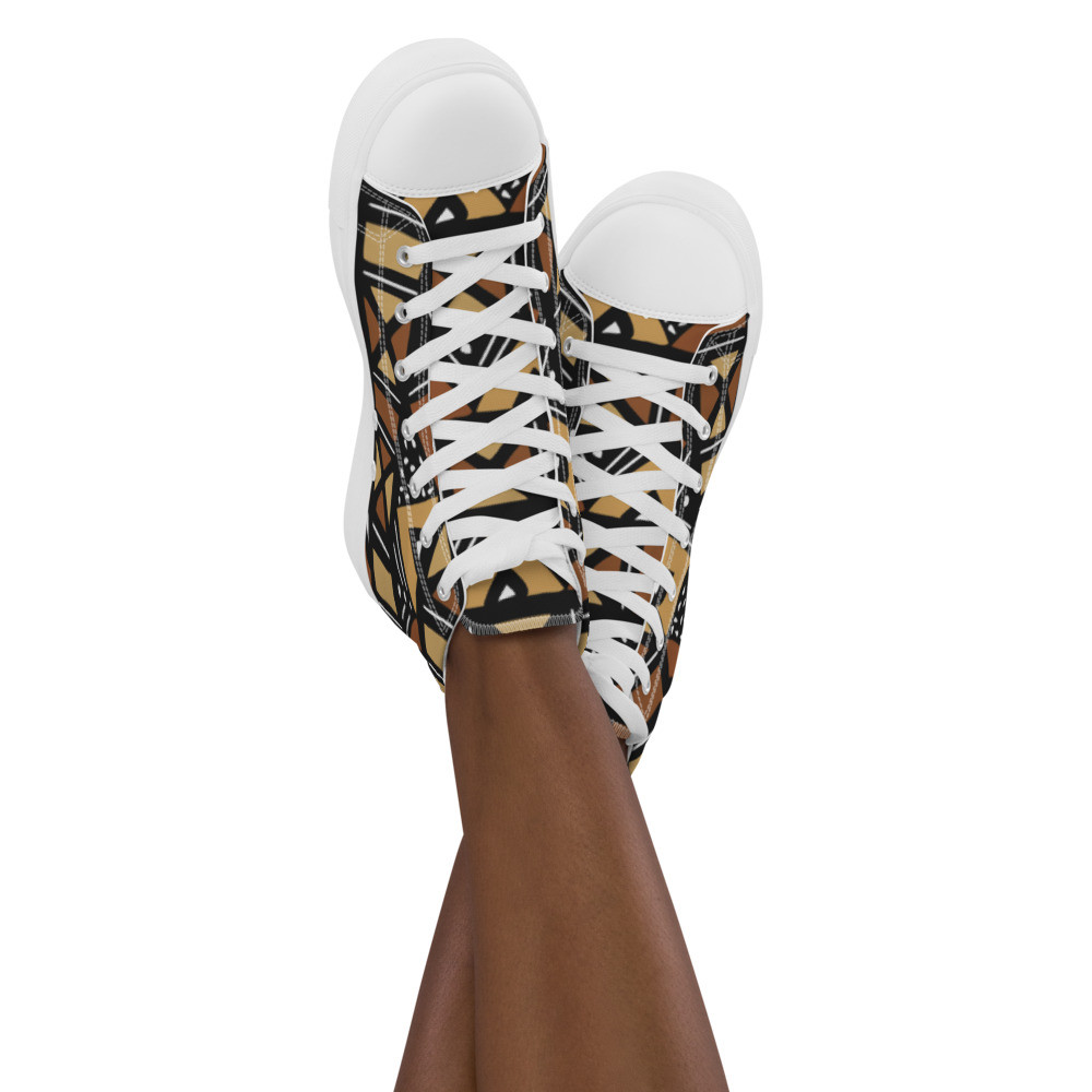 Women’s Mud Cloth Inspired high top canvas shoes