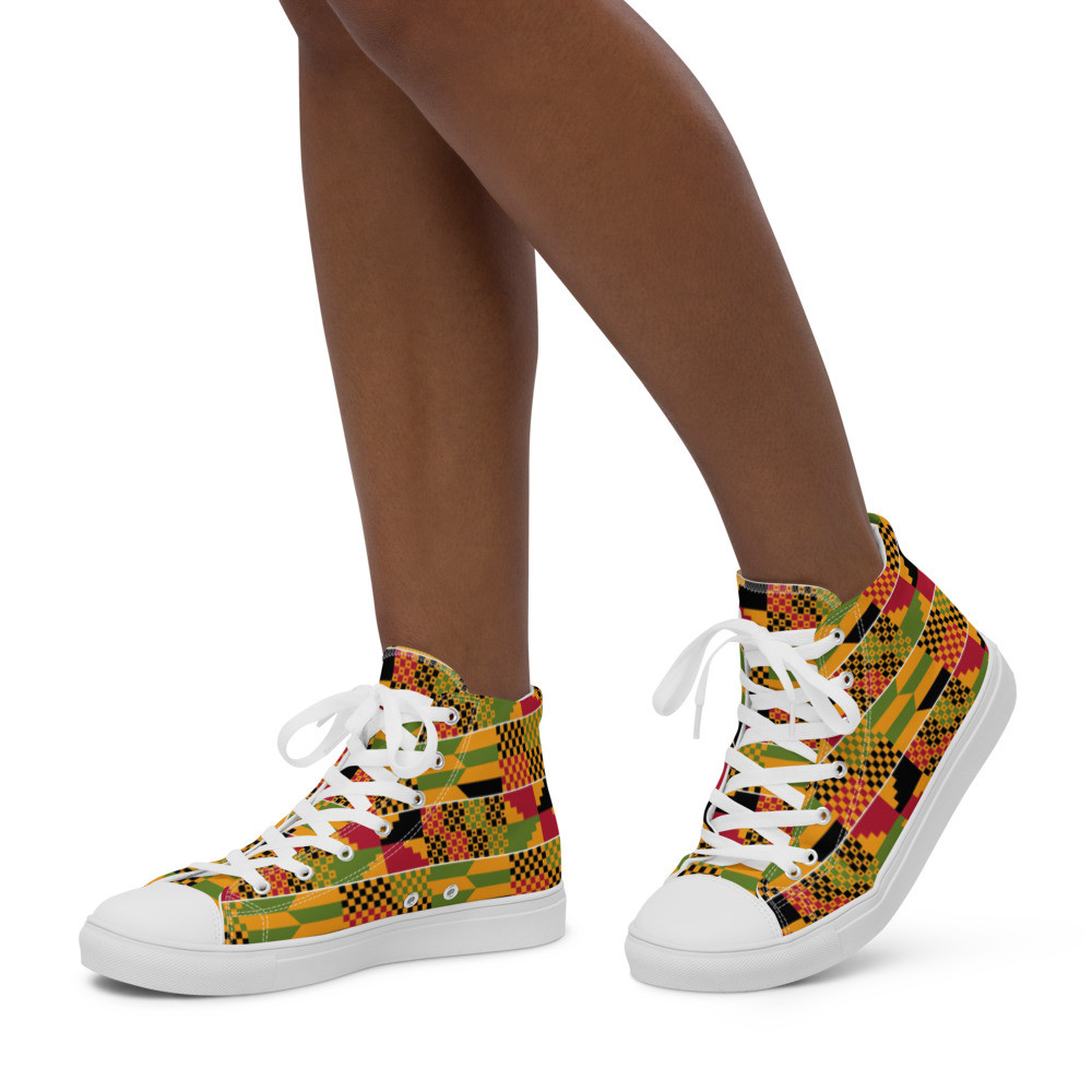 Women’s Kente high top canvas shoes