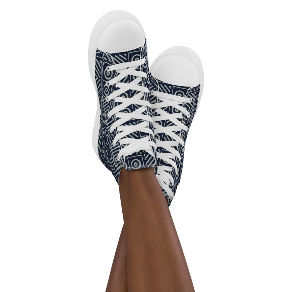 Women’s Adire high top canvas shoes