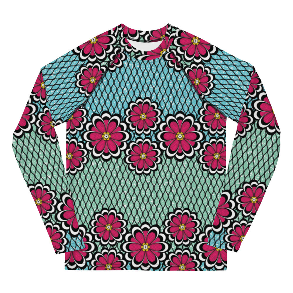 Youth Pink Flowers Rash Guard