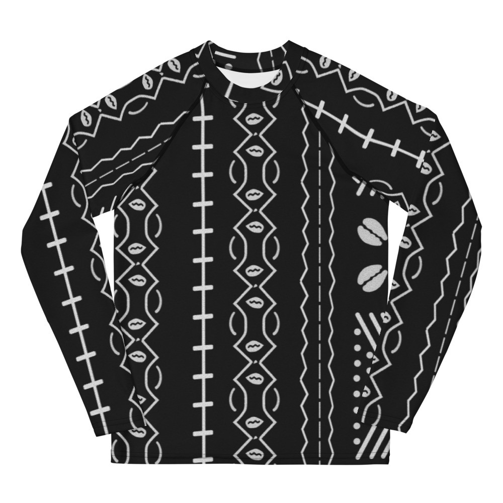 Youth Black Mud Cloth Inspired IV Rash Guard