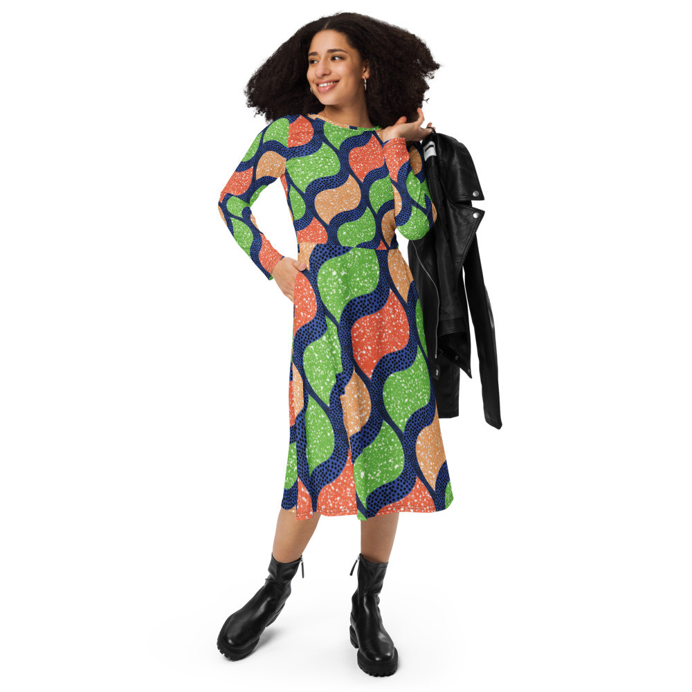 Autumn Vibes long sleeve midi dress