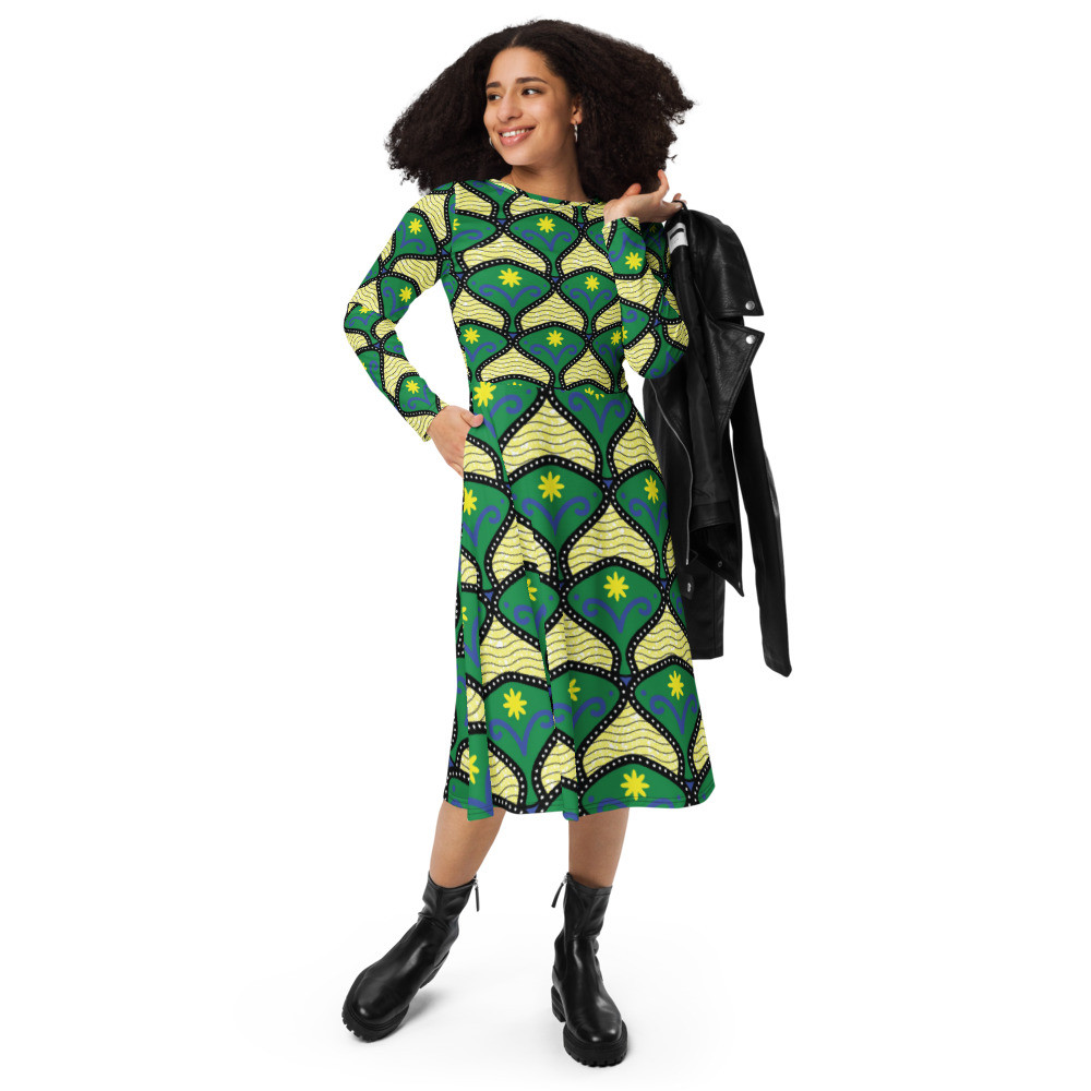 Spring Vibes long sleeve midi dress