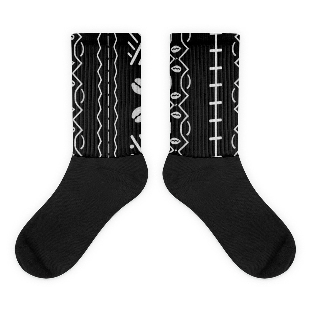 Black Mud Cloth Inspired IV Socks