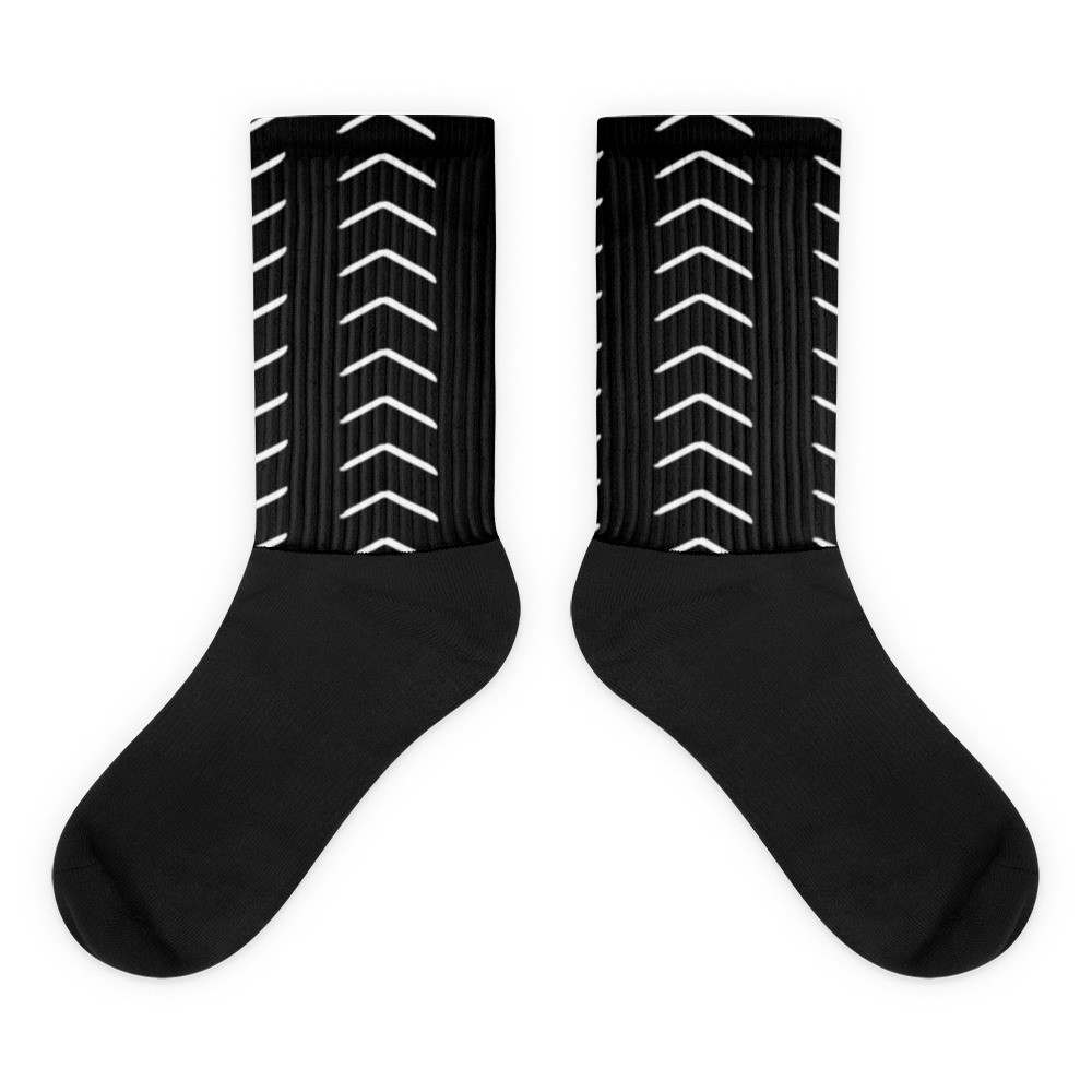 Black Mud Cloth Inspired Socks