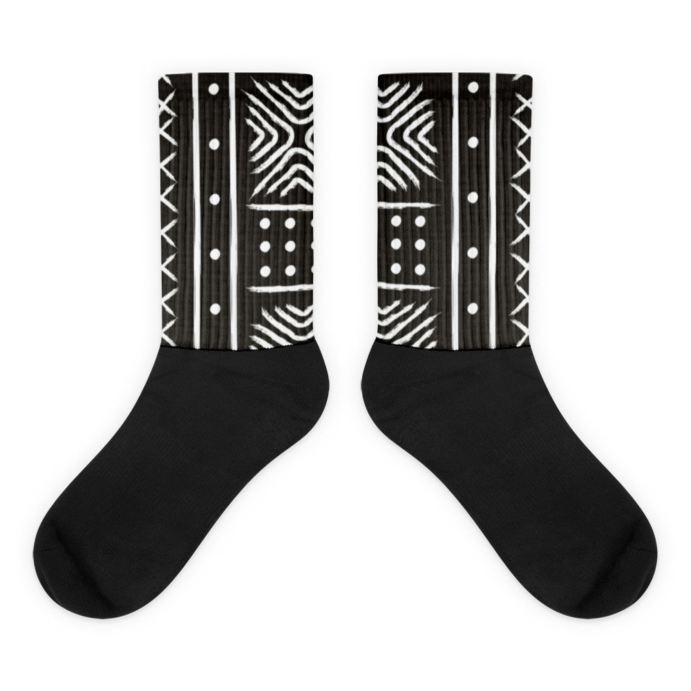 Black Mud Cloth Inspired II Socks