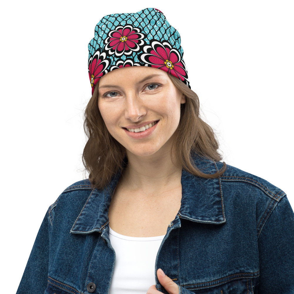 Pink Flowers Beanie