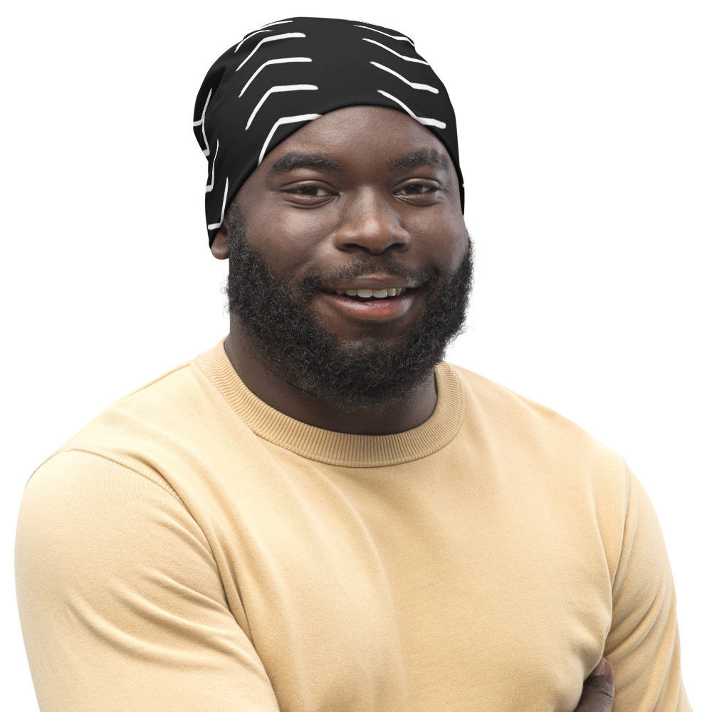 Black Mud Cloth Inspired Beanie