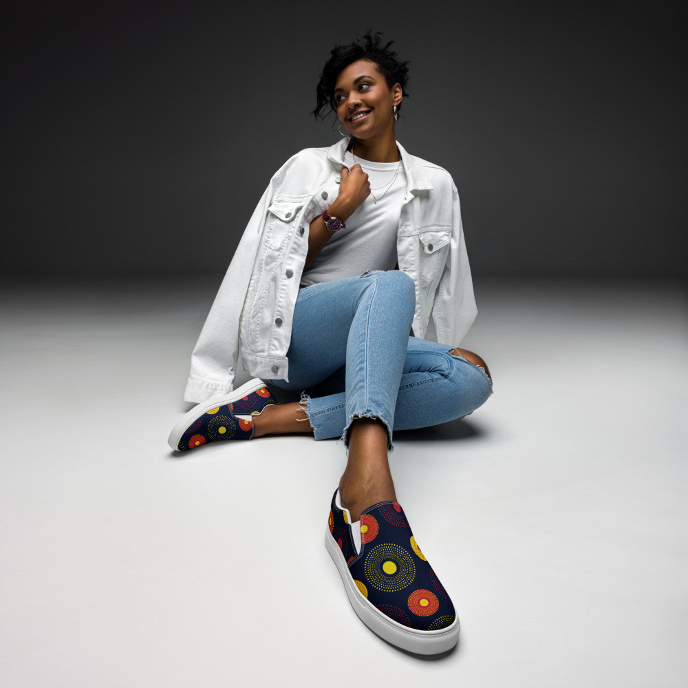 Women’s Ankara Circles slip-on canvas shoes