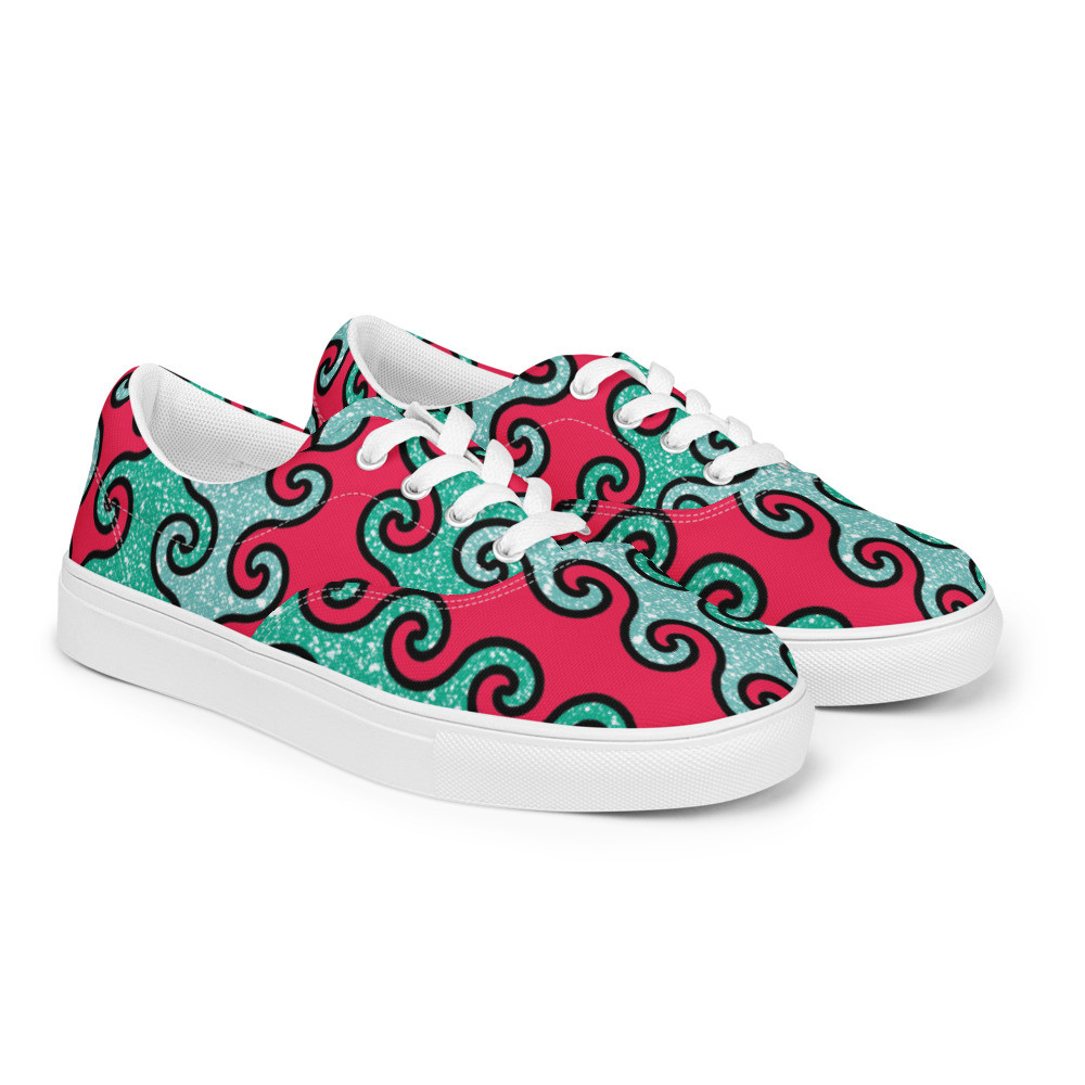 Women’s Intertwined curls lace-up canvas shoes