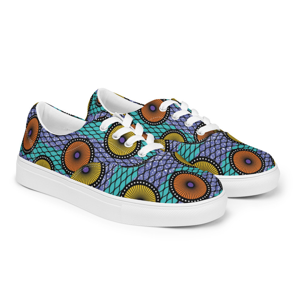 Women’s Ankara Circles II lace-up canvas shoes