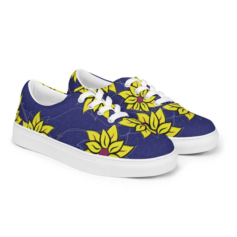 Women’s Sunflowers lace-up canvas shoes