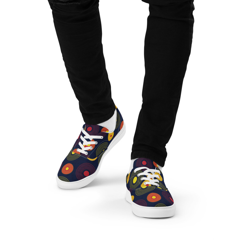 Men’s Ankara Circles lace-up canvas shoes