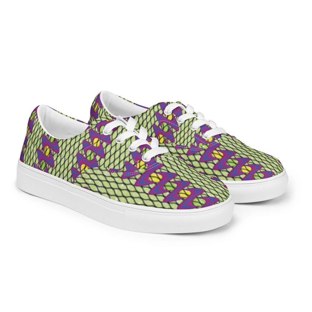 Men’s Fishnet Ladders Inspired lace-up canvas shoes