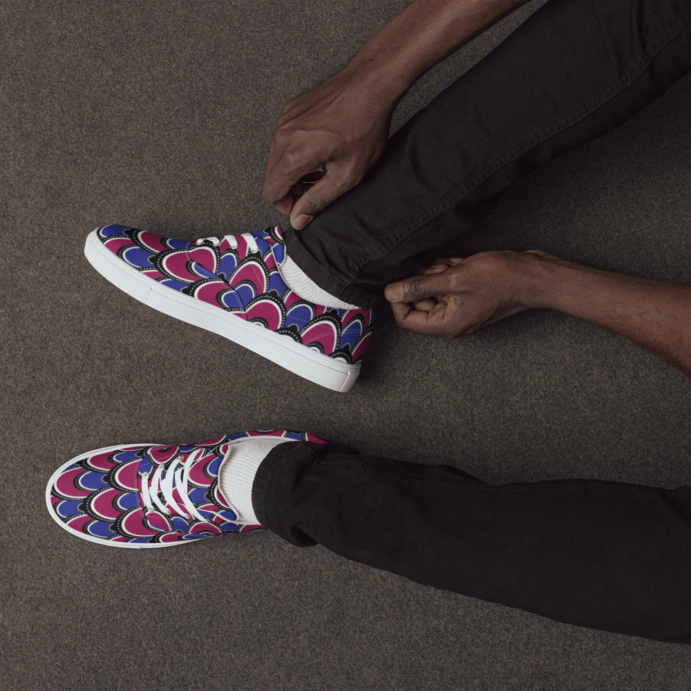 Men’s Peacock Inspired lace-up canvas shoes