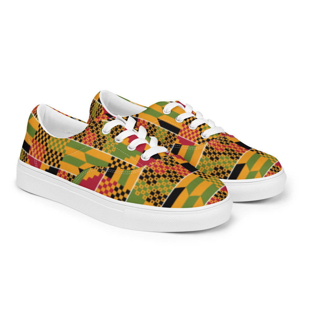 Men’s Kente lace-up canvas shoes
