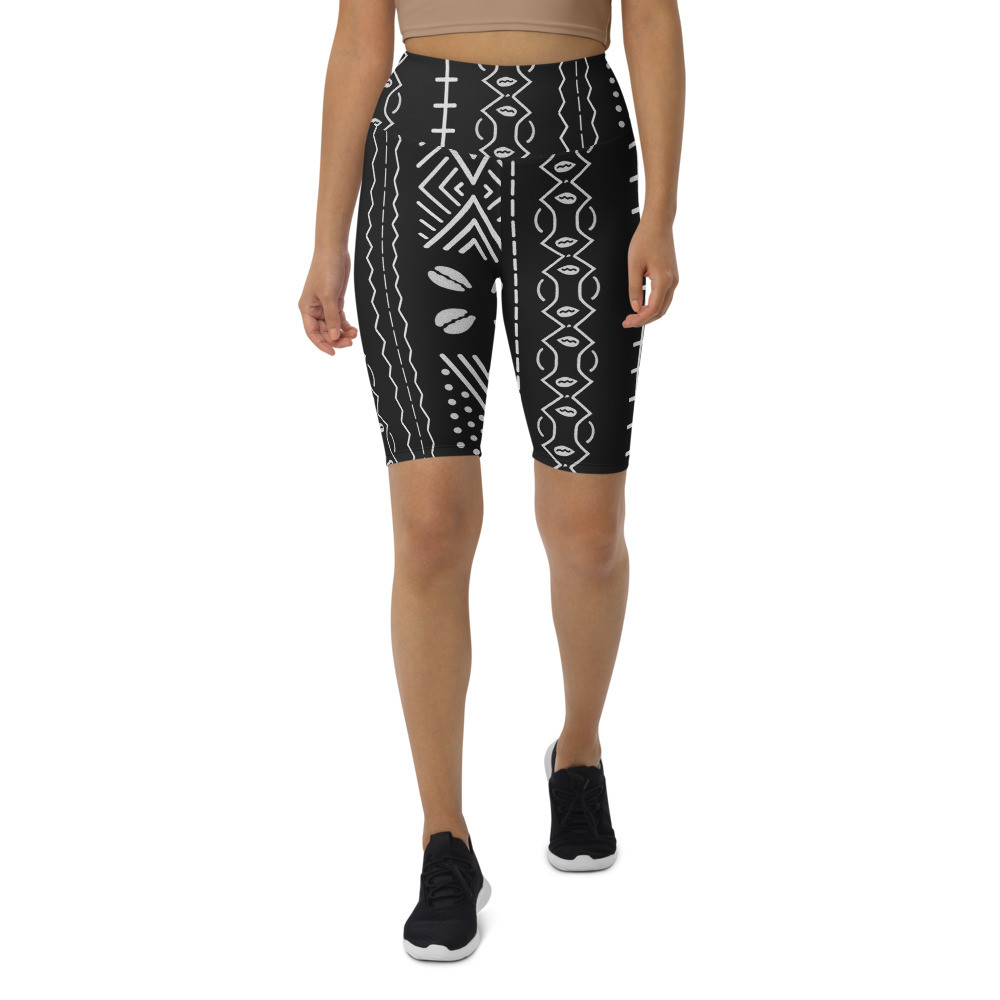 Black Mud Cloth Inspired IV Biker Shorts