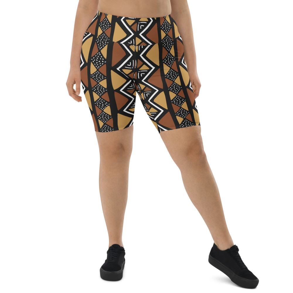 Mud Cloth Inspired II Biker Shorts