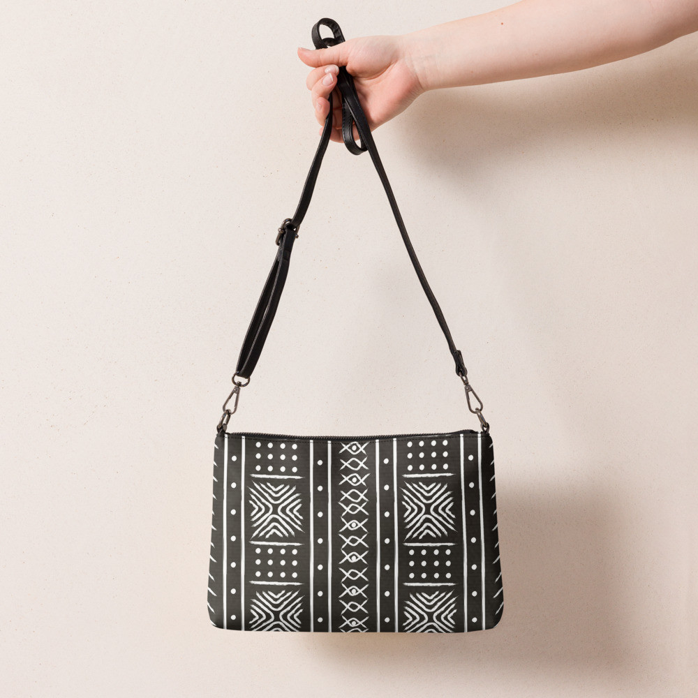 Black Mud Cloth Inspired II Crossbody bag