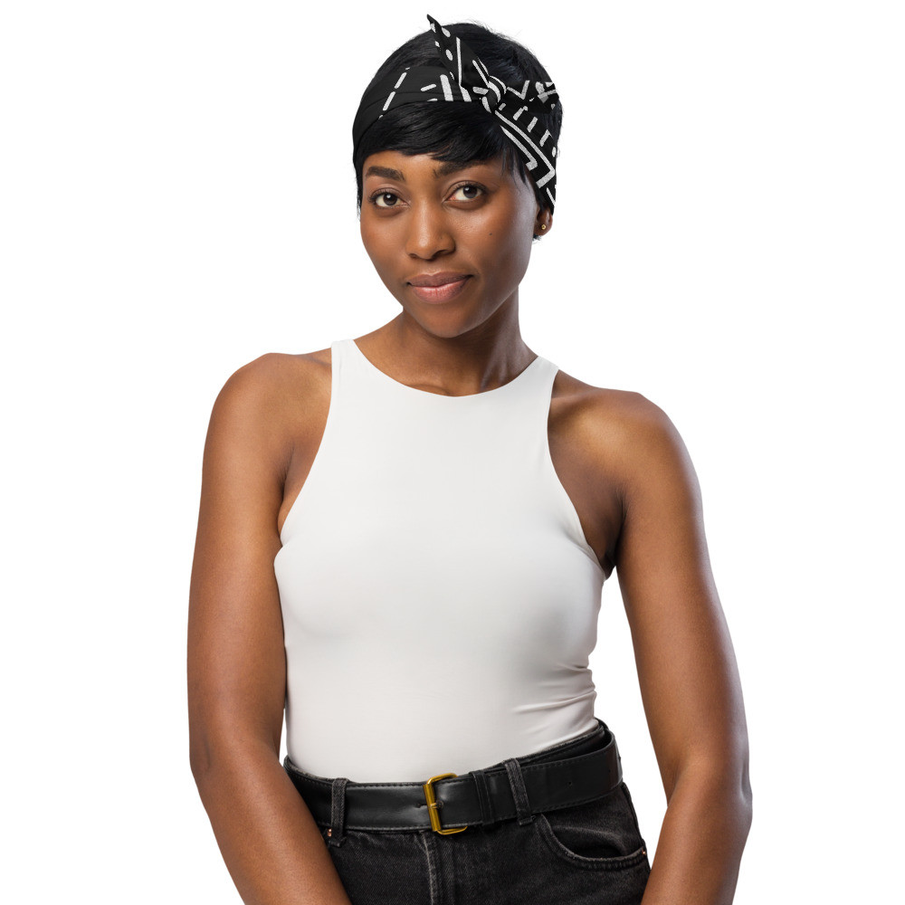Black Mud Cloth Inspired IV bandana