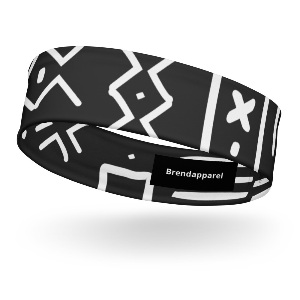 Black Mud Cloth Inspired V Headband