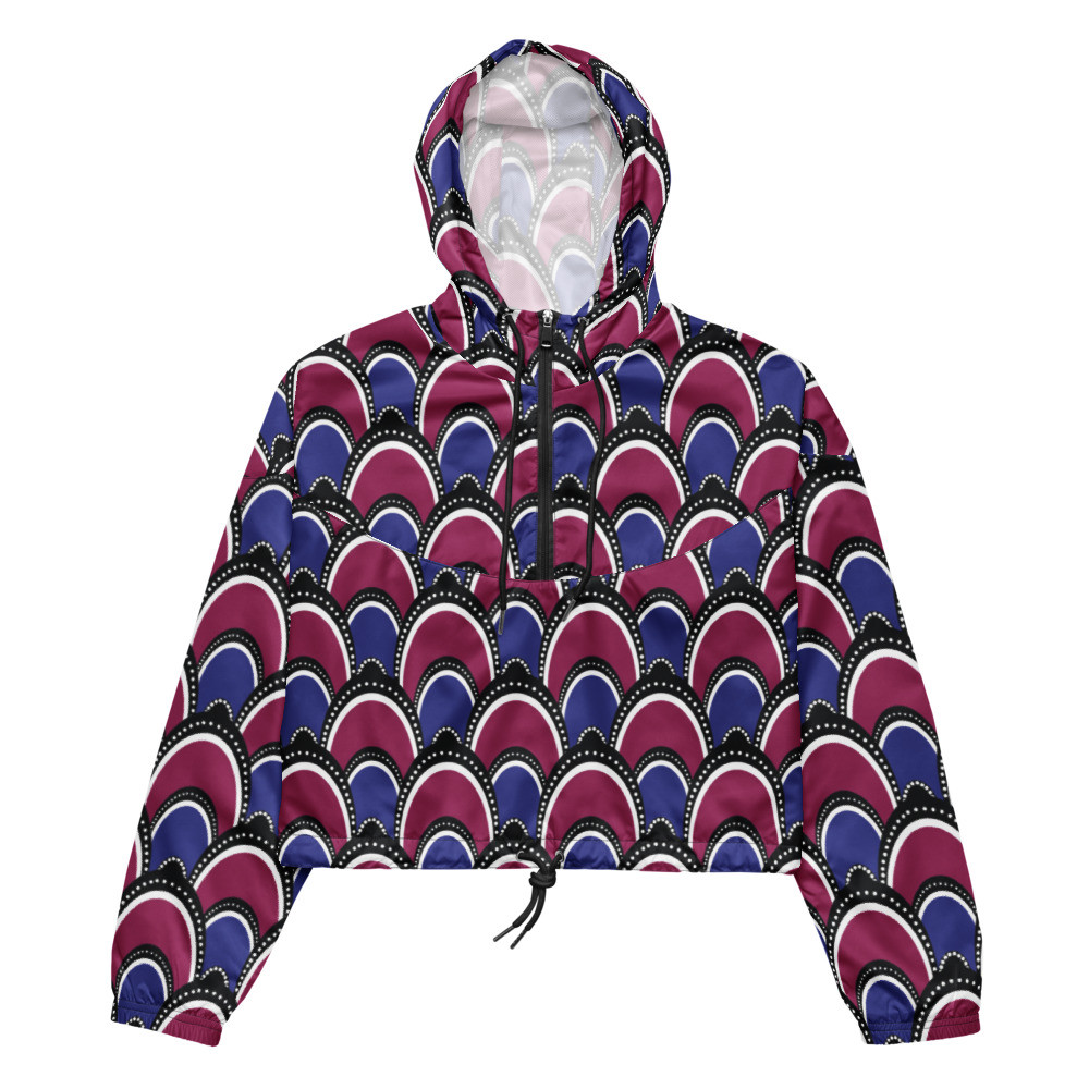 Women’s Peacock Inspired cropped windbreaker