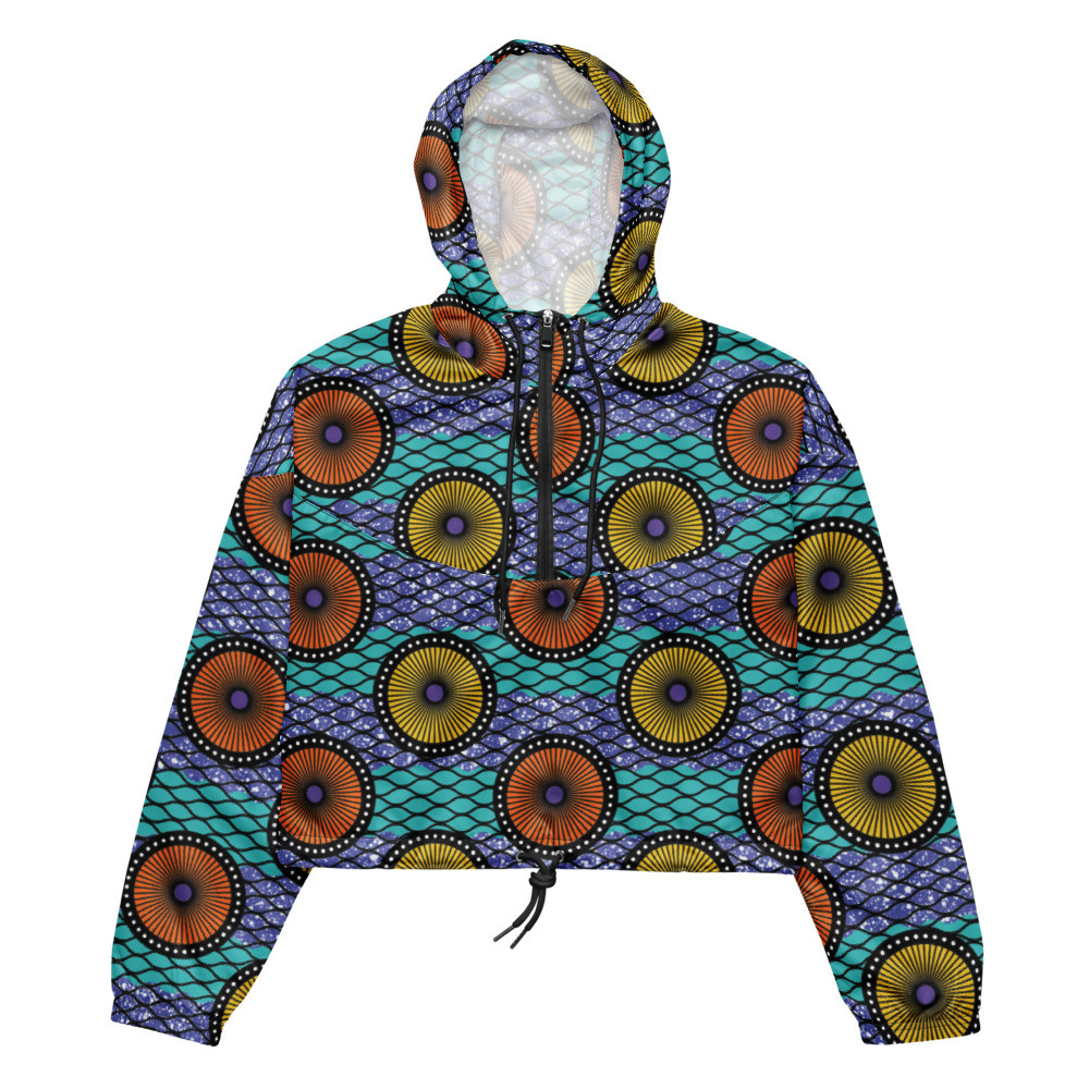 Women’s Ankara Circles II cropped windbreaker