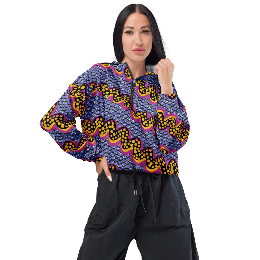 Women’s Squiggly Drip cropped windbreaker