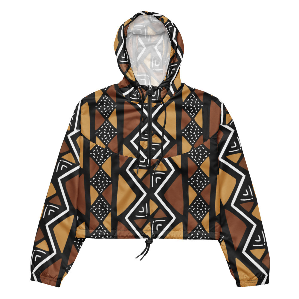 Women’s Mud Cloth II Inspired cropped windbreaker